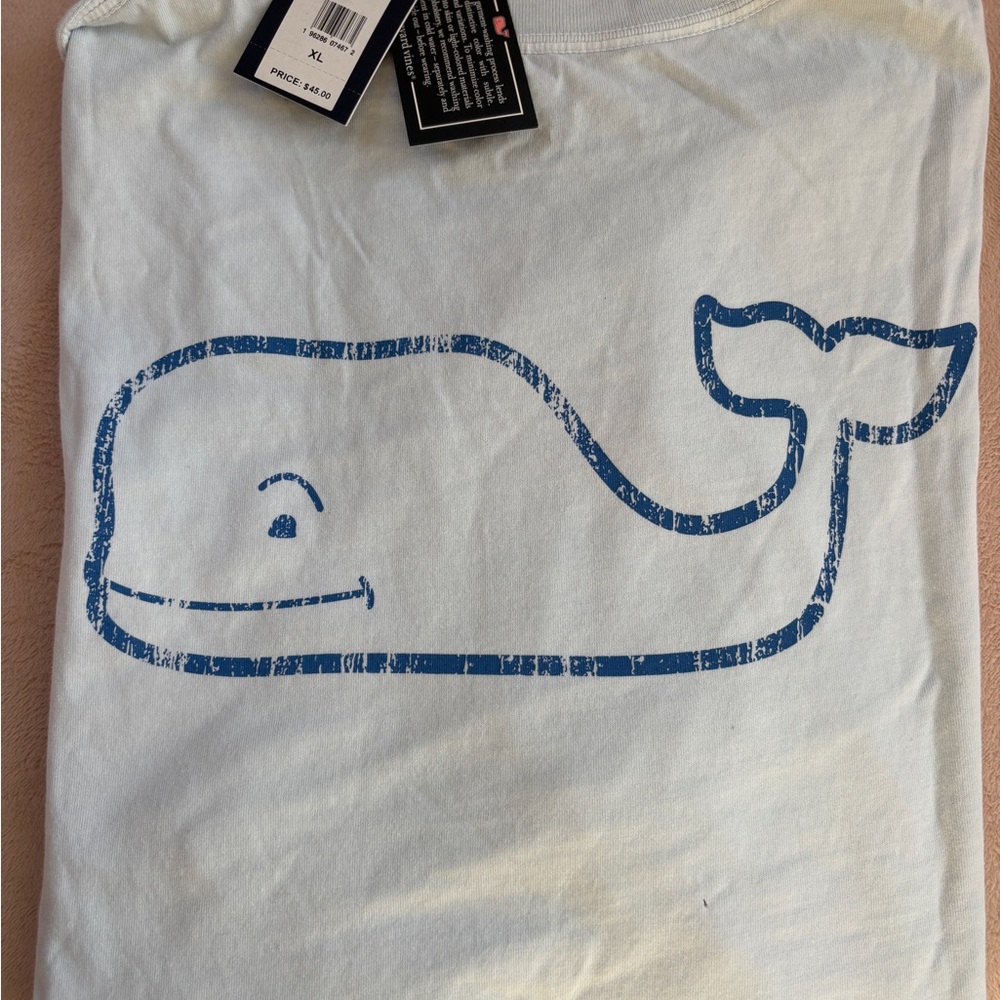 Vineyard Vines Men's Surf Blue Vintage Whale Pocket Tee - Picture 3 of 6